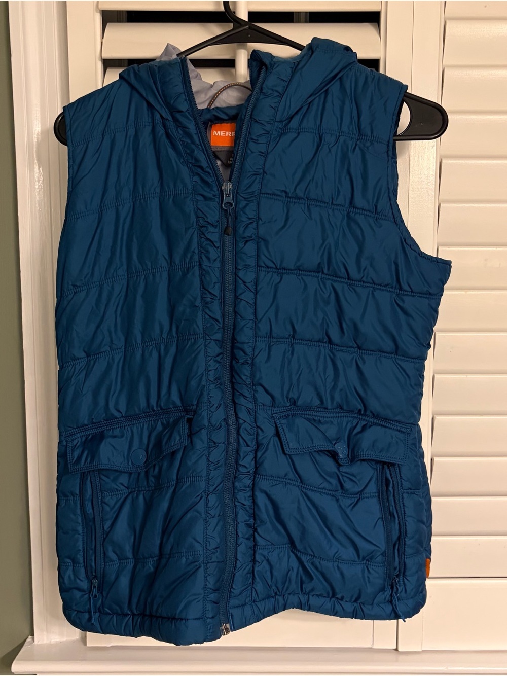 Merrell Kids Quilted Hooded Vest in Teal